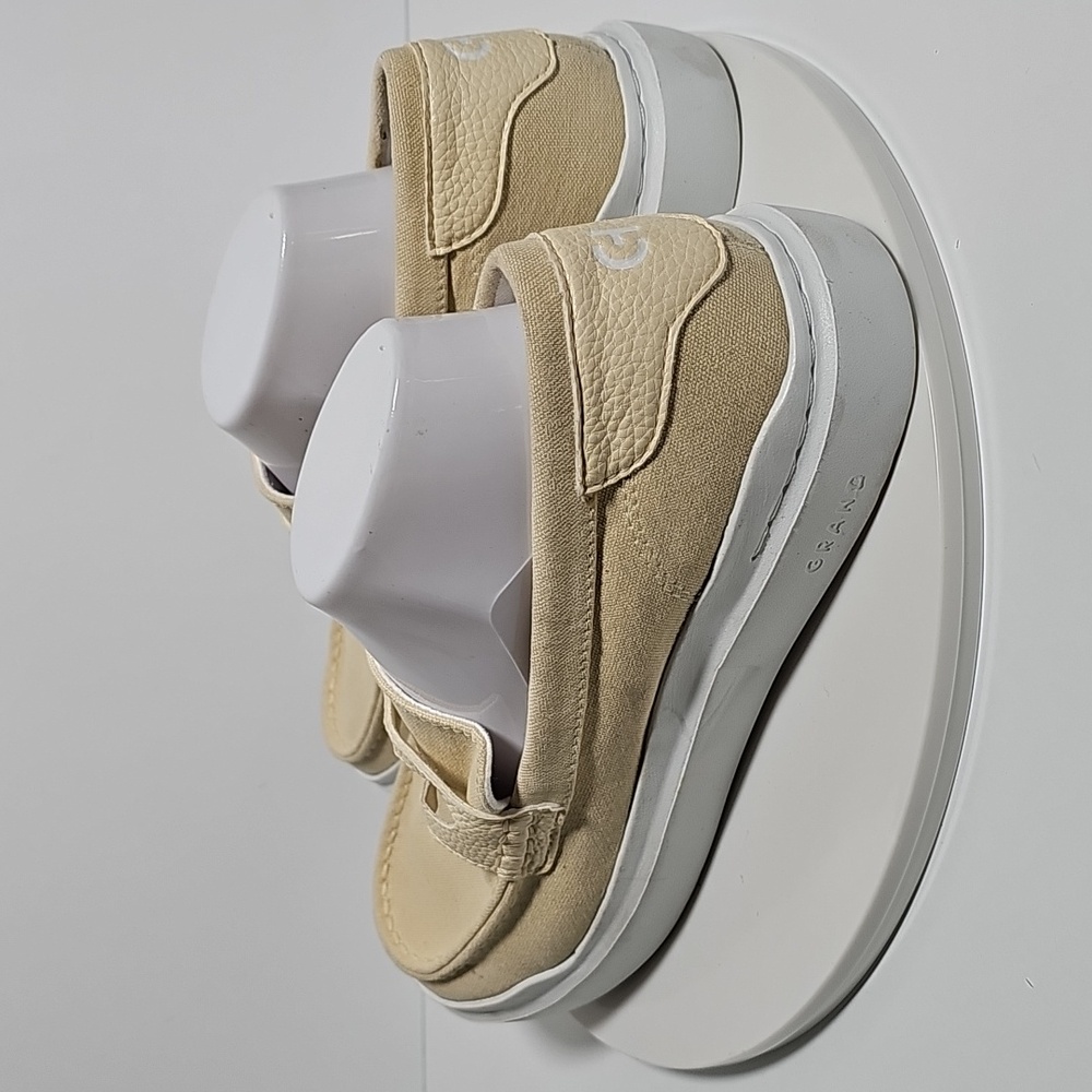NWOT Cole Haan Grandseries Grandpro Rally Penny Loafer Sneaker Cream Canvas 10 - Picture 7 of 13